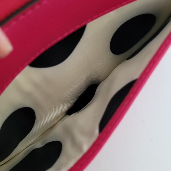 Kate Spade Wallet Clutch Accordion Geniue Cow Saffiano Leather Zip Around Pink - Picture 10 of 13